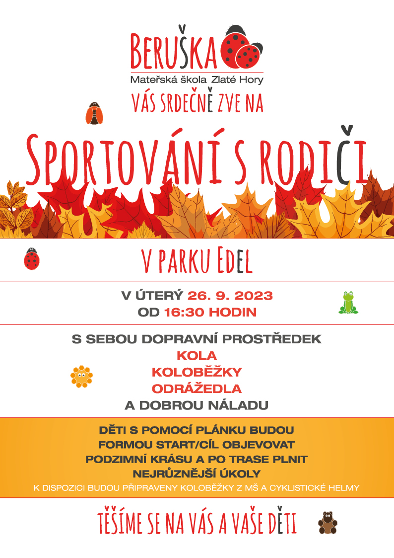 Sportování s rodiči v parku Edel