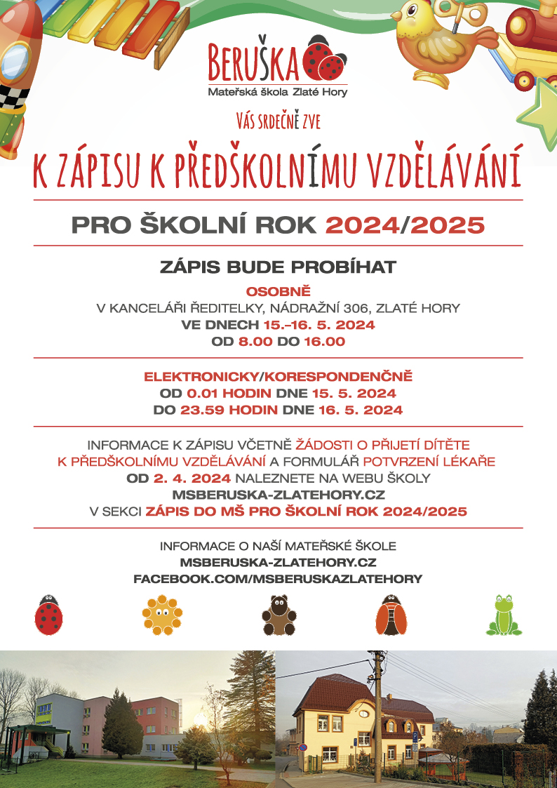 Zápis do MŠ pro školní rok 2024/2025