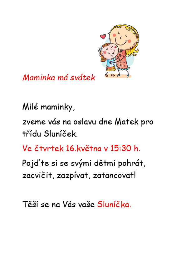 Maminka má svátek