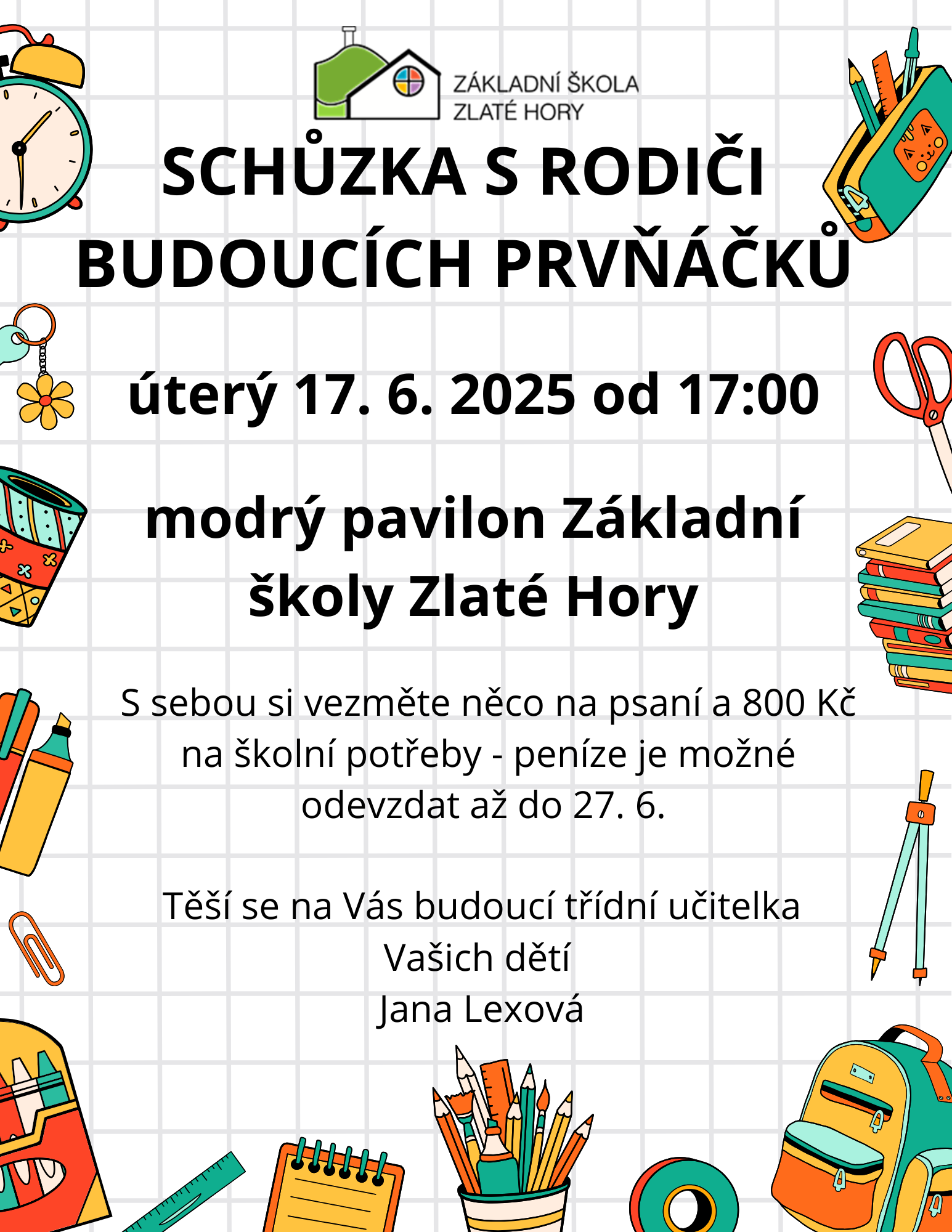 Schůzka s rodiči budoucích prvňáčků