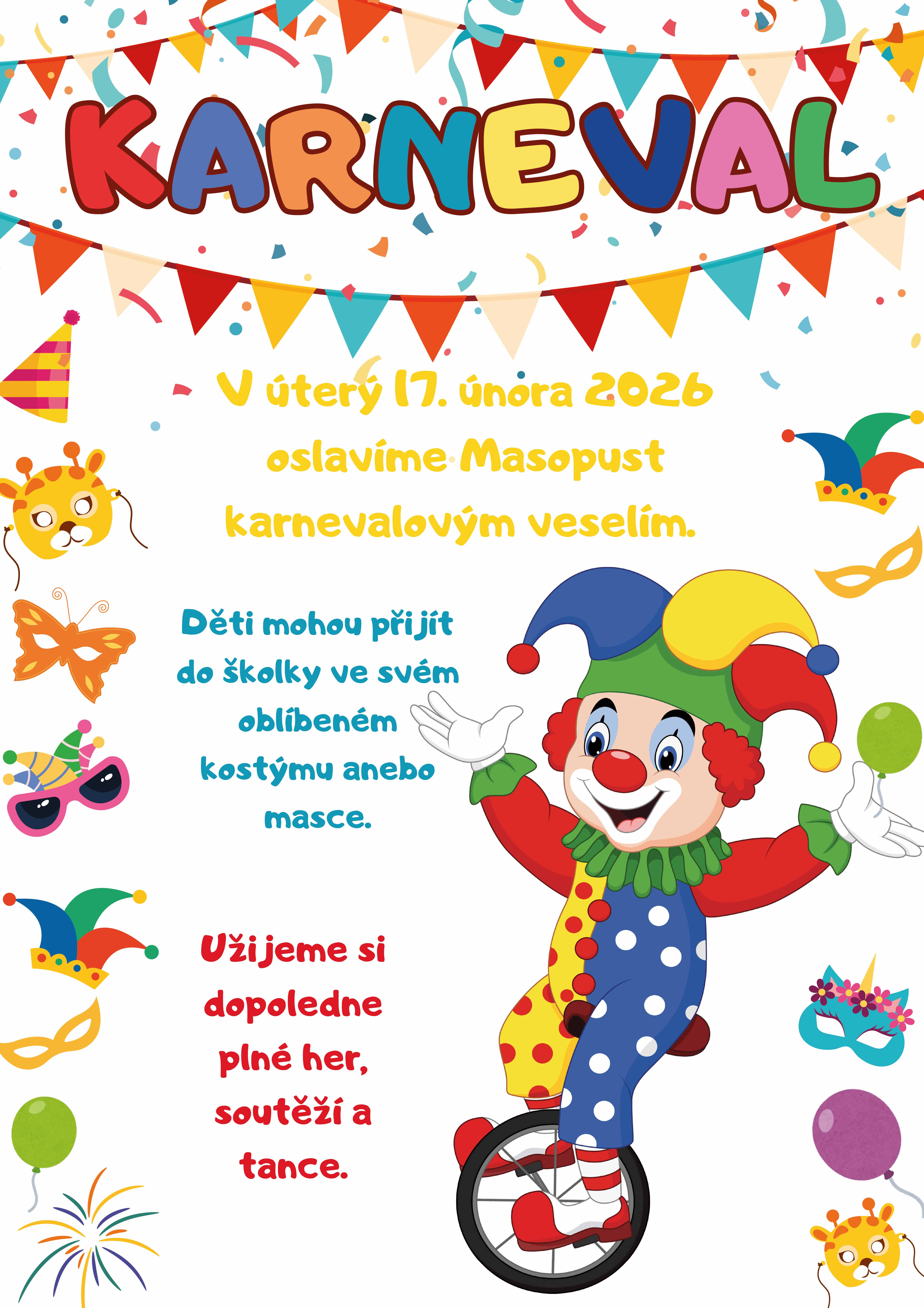 Oslava Masopustu karnevalovým veselím